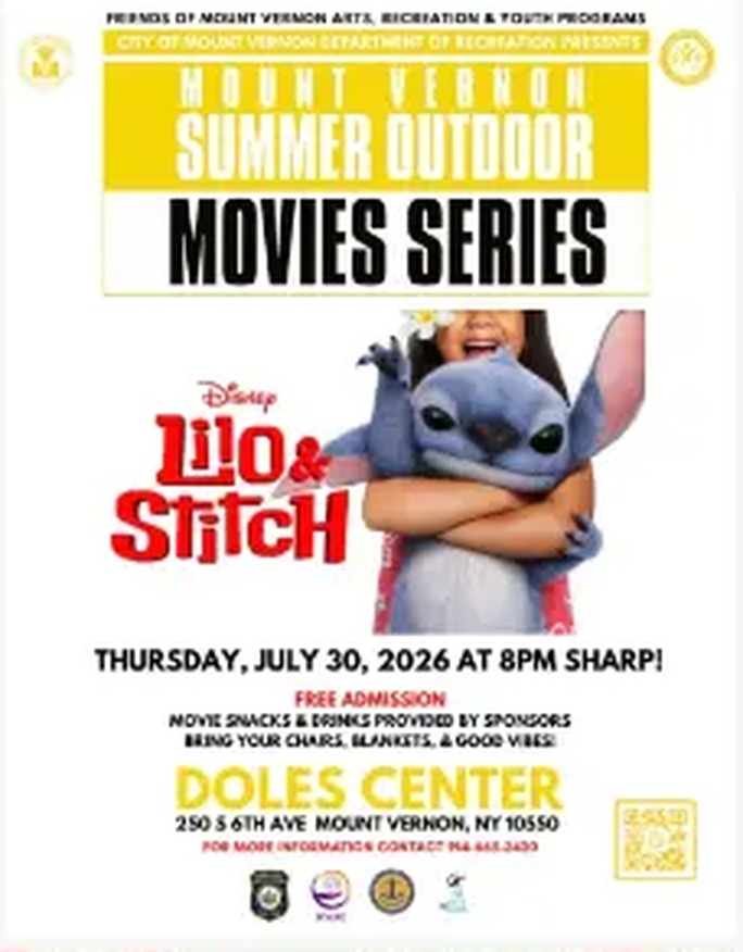 Mount Vernon Summer Outdoor Movie Series event flyer